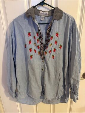 Vintage Radical Rags Embroidered Button-Up Shirt